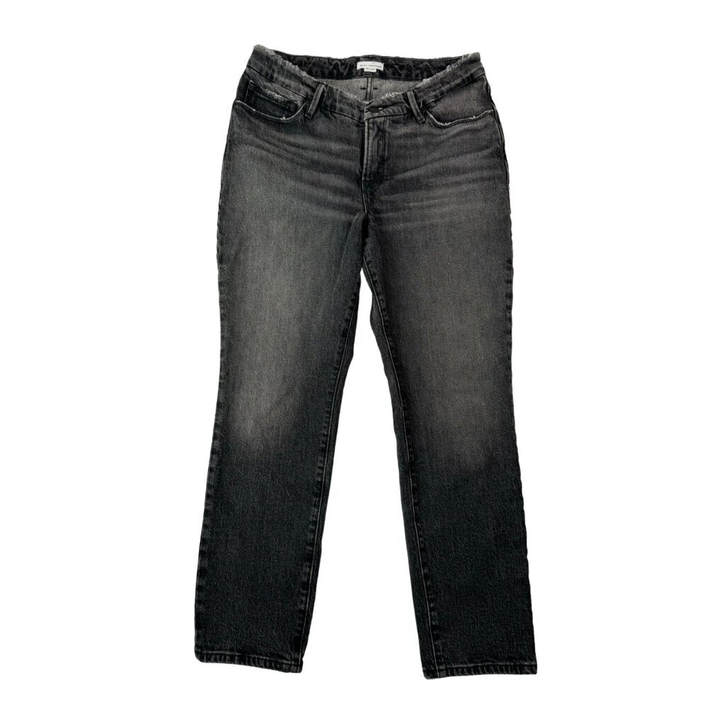 Good American GOOD CLASSIC LOW WAIST FRAY GCLWF602BT BLACK Jeans‎ sz 30